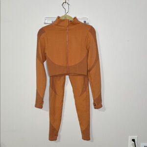 Orange Textured Two-Piece Set